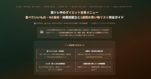 筋トレ中のダイエット食事メニュー