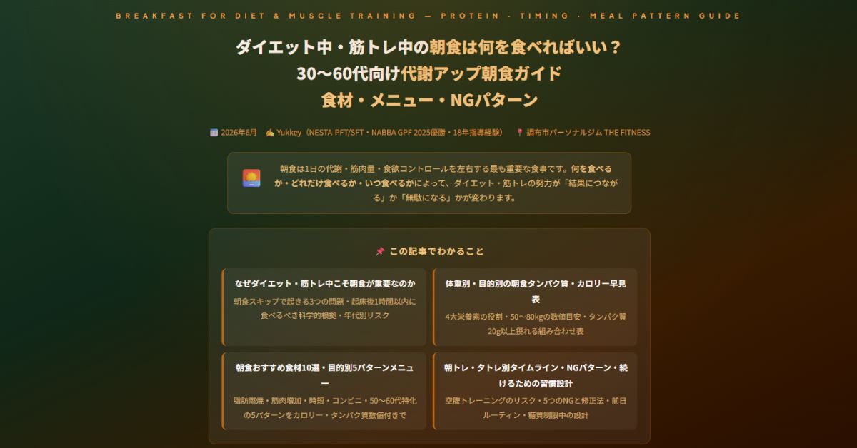 ダイエット中・筋トレ中の朝食