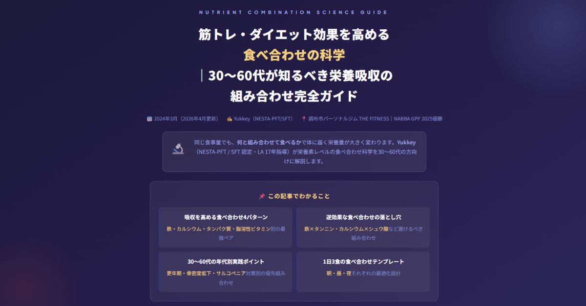 筋トレ・ダイエット効果を高める食べ合わせの科学