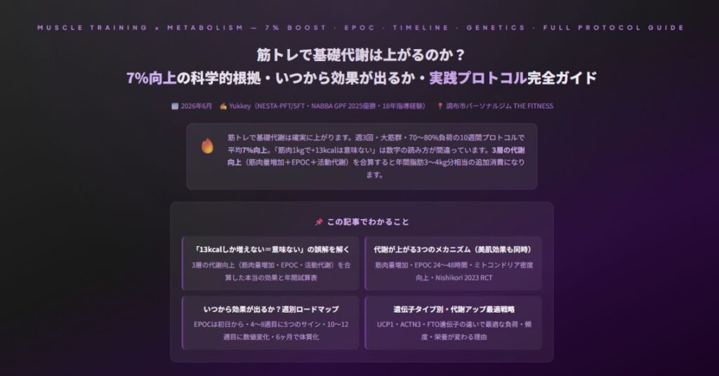 筋トレで基礎代謝は上がるのか？