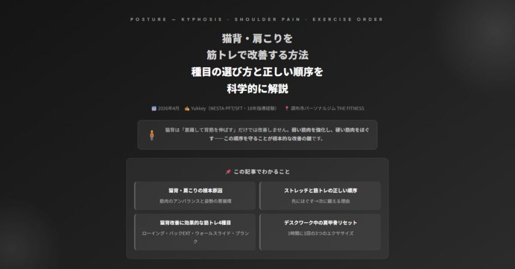 猫背・肩こりを筋トレ