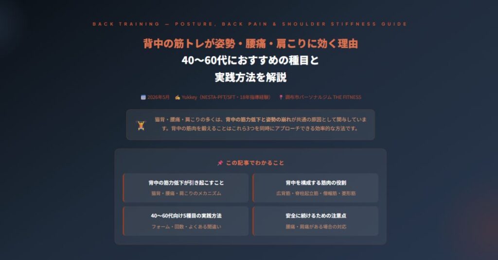 背中の筋トレが姿勢・腰痛・肩こりに効く理由