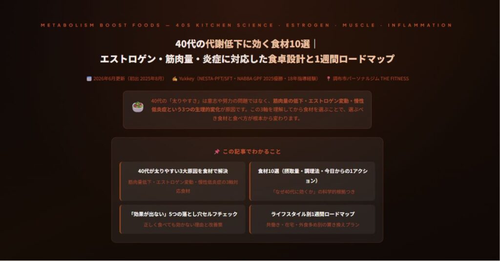 40代の代謝低下に効く食材10選