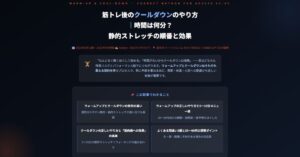 筋トレ後のクールダウンのやり方