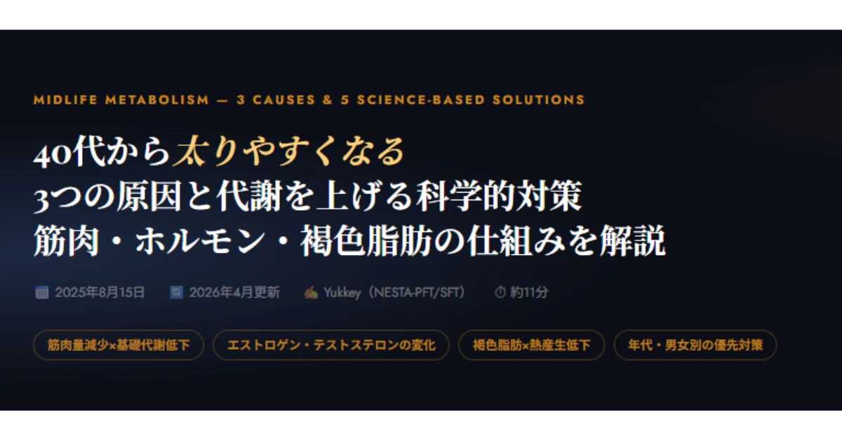 40代から太りやすくなる3つの原因