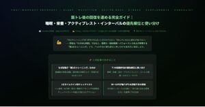 筋トレ後の回復を速める完全ガイド