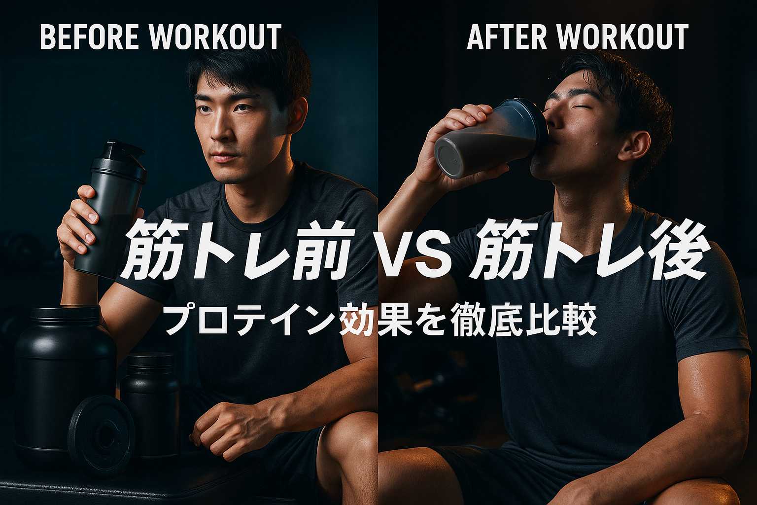 筋トレ前と筋トレ後のプロテイン効果