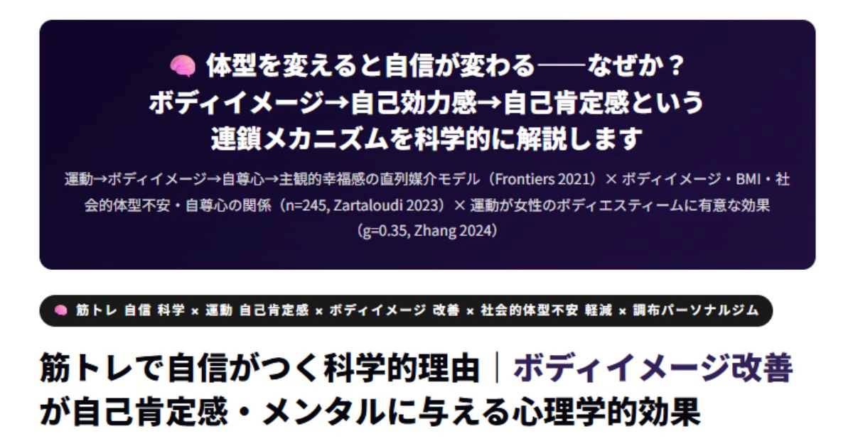 筋トレで自信がつく科学的理由