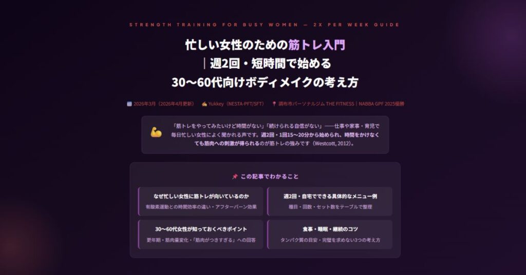 忙しい女性のための筋トレ入門