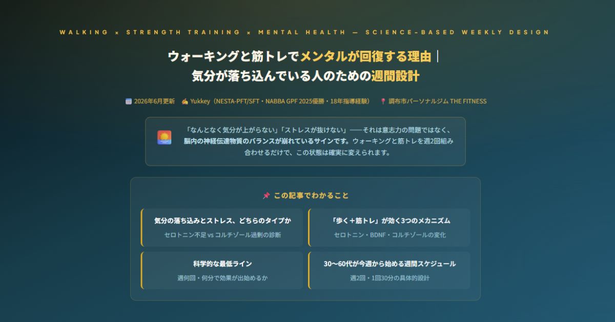 ウォーキングと筋トレでメンタルが回復