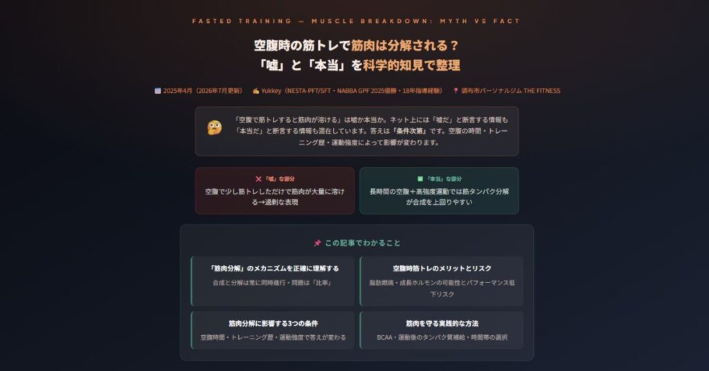 空腹時の筋トレで筋肉は分解される？
