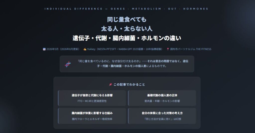 同じ量食べても太る人・太らない人