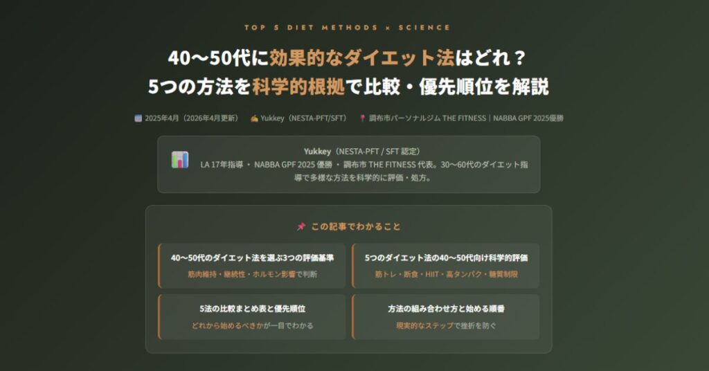 40〜50代に効果的なダイエット法