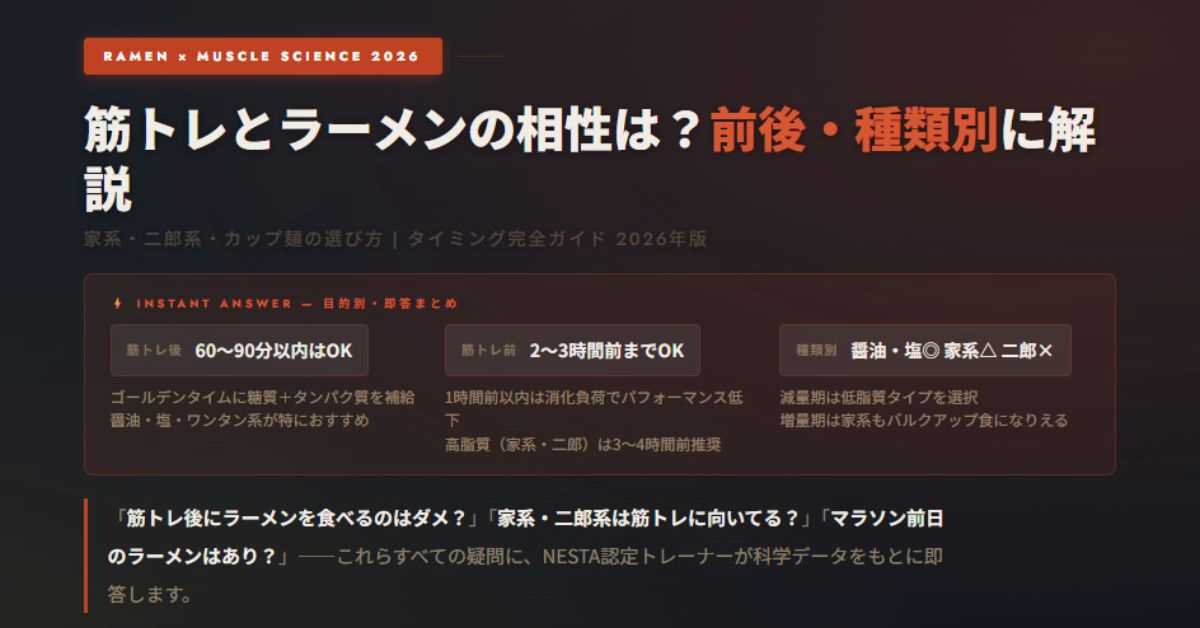 筋トレとラーメンの相性は？
