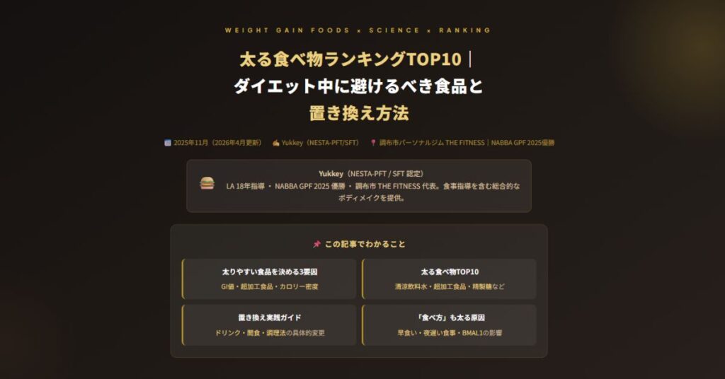 太る食べ物ランキングTOP10