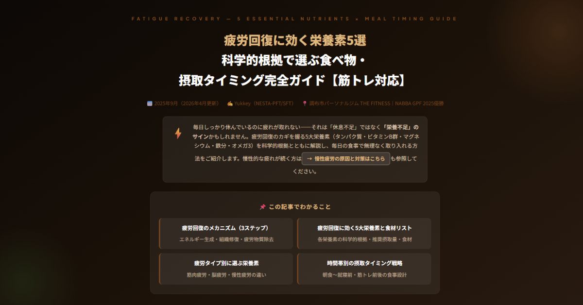 疲労回復に効く栄養素5選