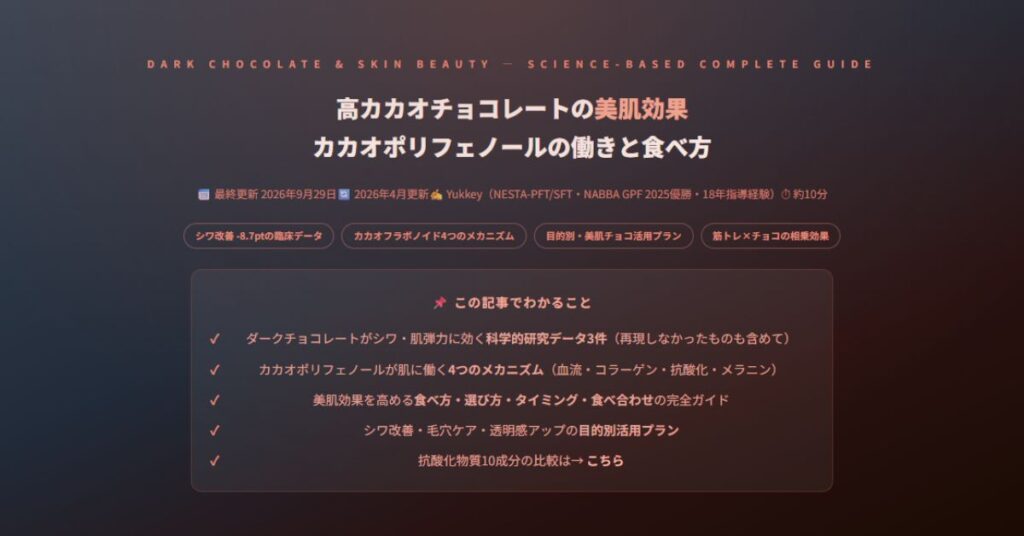高カカオチョコレートの美肌効果