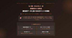 もつ肉（ホルモン）の栄養成分