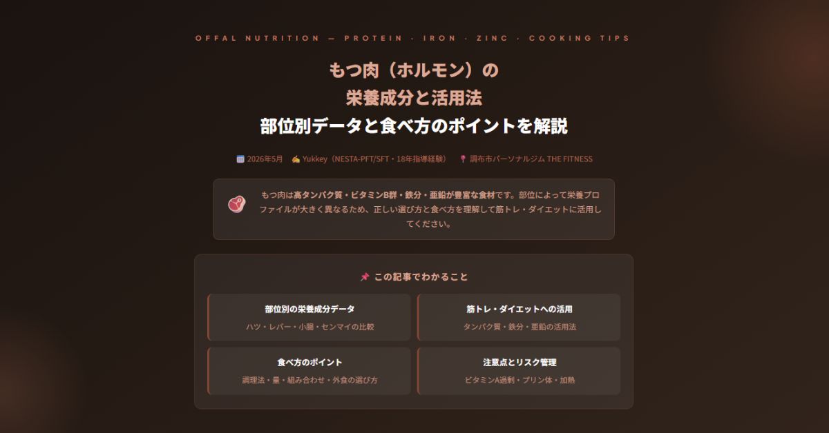 もつ肉（ホルモン）の栄養成分