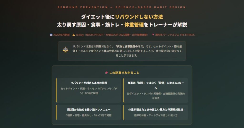 ダイエット後にリバウンドしない方法