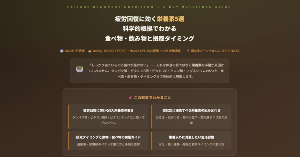 疲労回復に効く栄養素5選