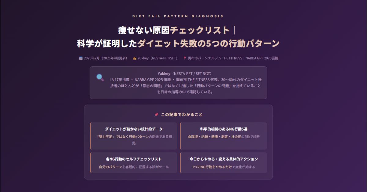 科学が証明したダイエット失敗の5つ