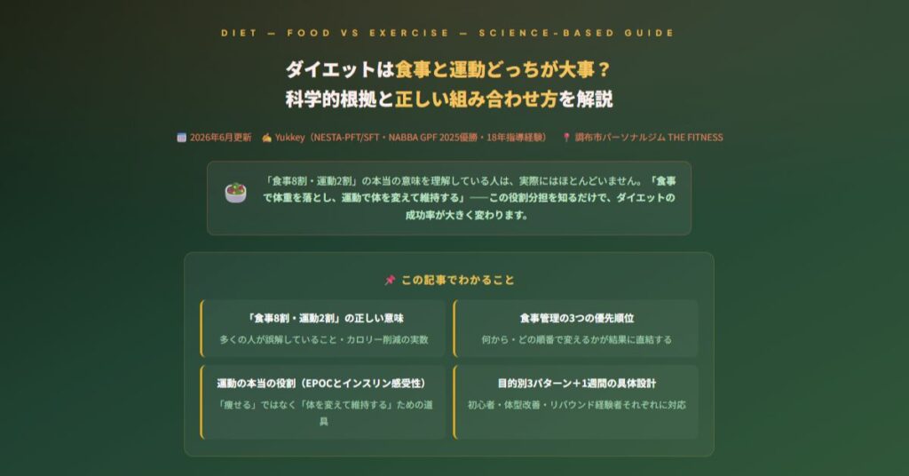 ダイエットは食事と運動どっちが大事