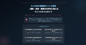 大人女性の健康美をつくる習慣