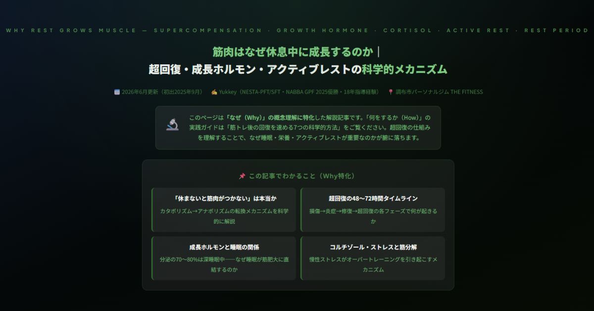 筋肉はなぜ休息中に成長するのか