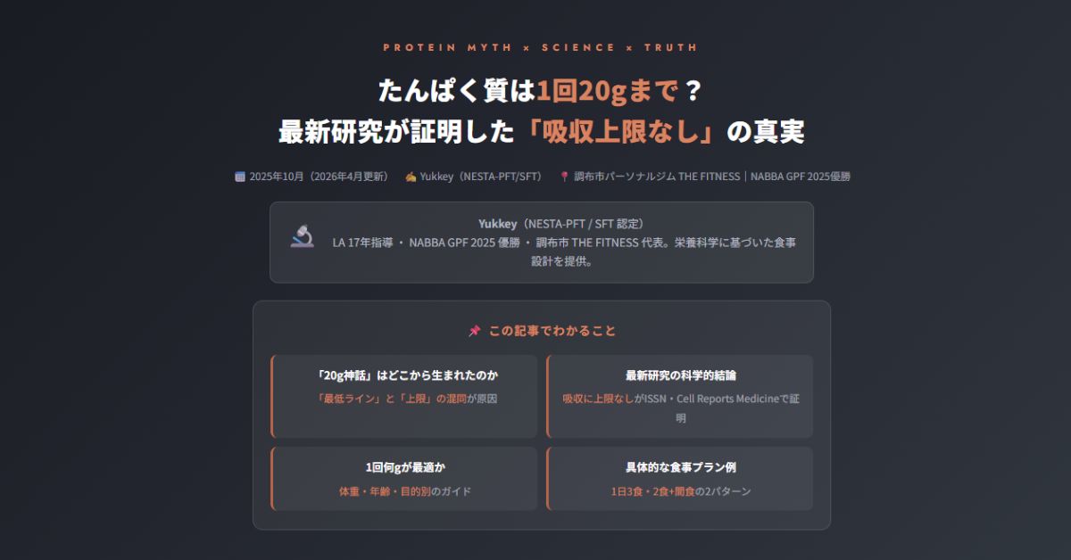 たんぱく質は1回20gまで？