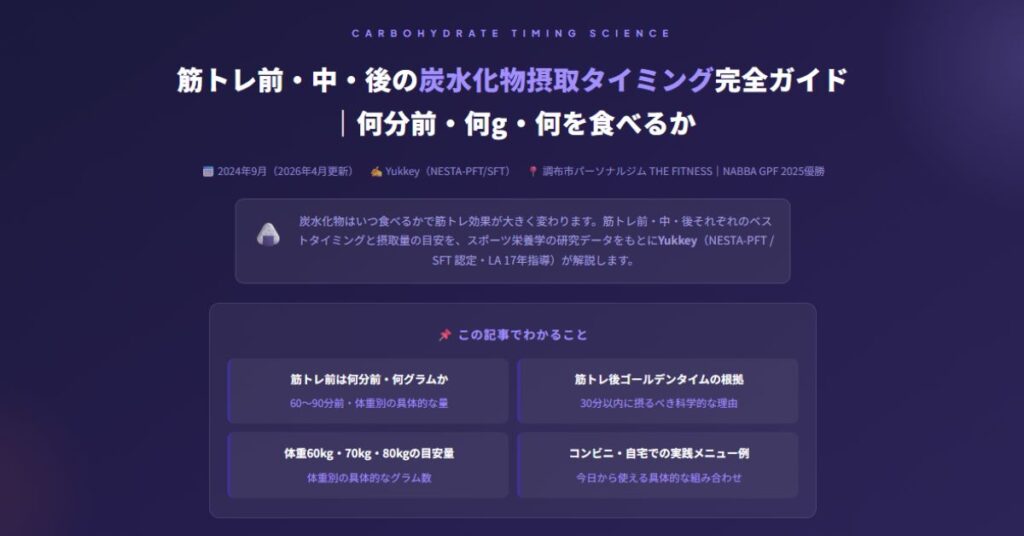 筋トレ前・中・後の炭水化物摂取タイミング完全ガイド