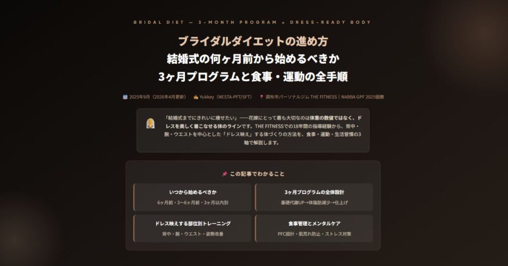 ブライダルダイエットの進め方
