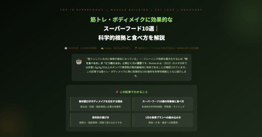 筋トレ・ボディメイクに効果的なスーパーフード