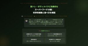 筋トレ・ボディメイクに効果的なスーパーフード
