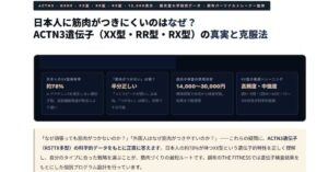 ACTN3遺伝子（XX型・RR型・RX型）の真実と克服法