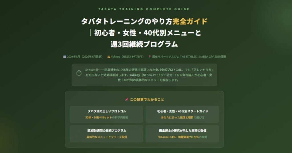 タバタトレーニングのやり方完全ガイド