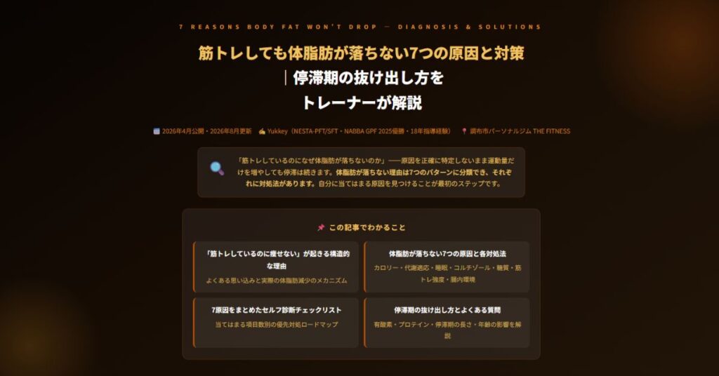 筋トレしても体脂肪が落ちない7つの原因と対策