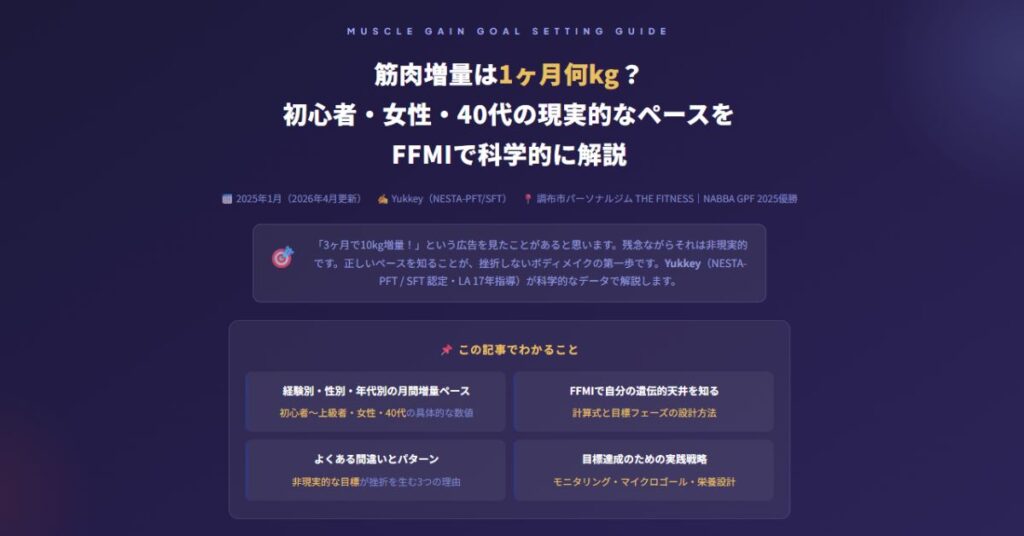 筋肉増量は1ヶ月何kg？