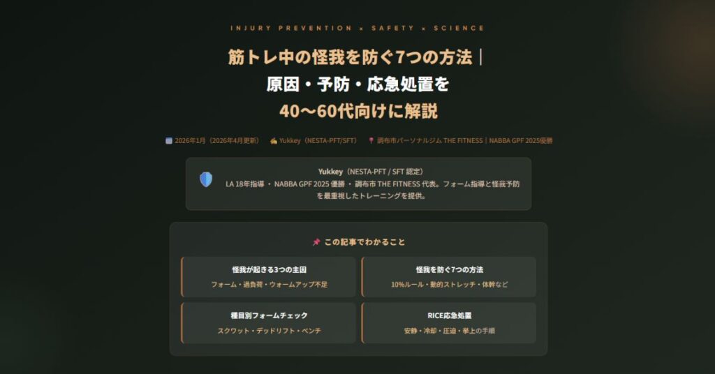 筋トレ中の怪我を防ぐ7つの方法