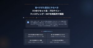 食べすぎた翌日にやるべき5つのリセット法