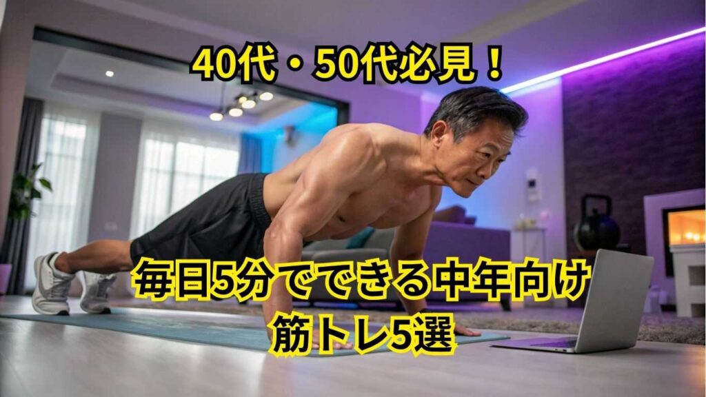毎日5分でできる中年向け筋トレ5選