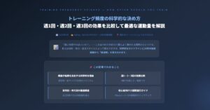 トレーニング頻度の科学的な決め方