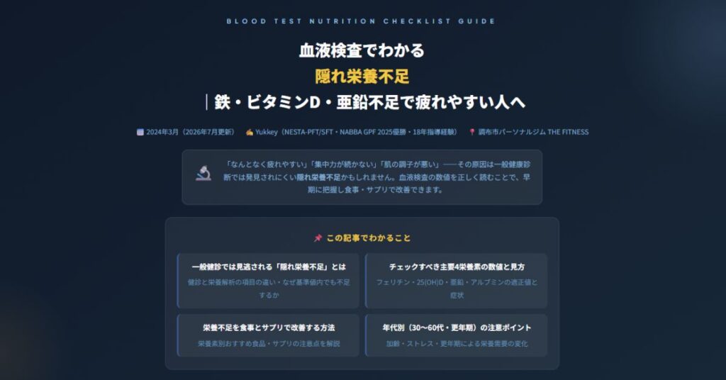 血液検査でわかる隠れ栄養不足