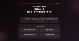 AGEsが多い食品と調理法の一覧