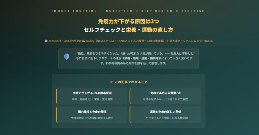 免疫力が下がる原因は3つ