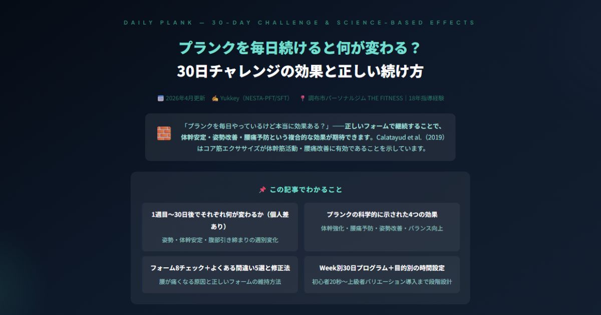 プランクを毎日続けると何が変わる