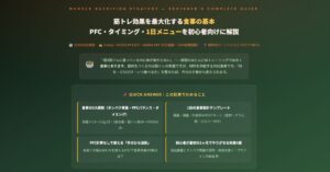 筋トレ効果を最大化する食事