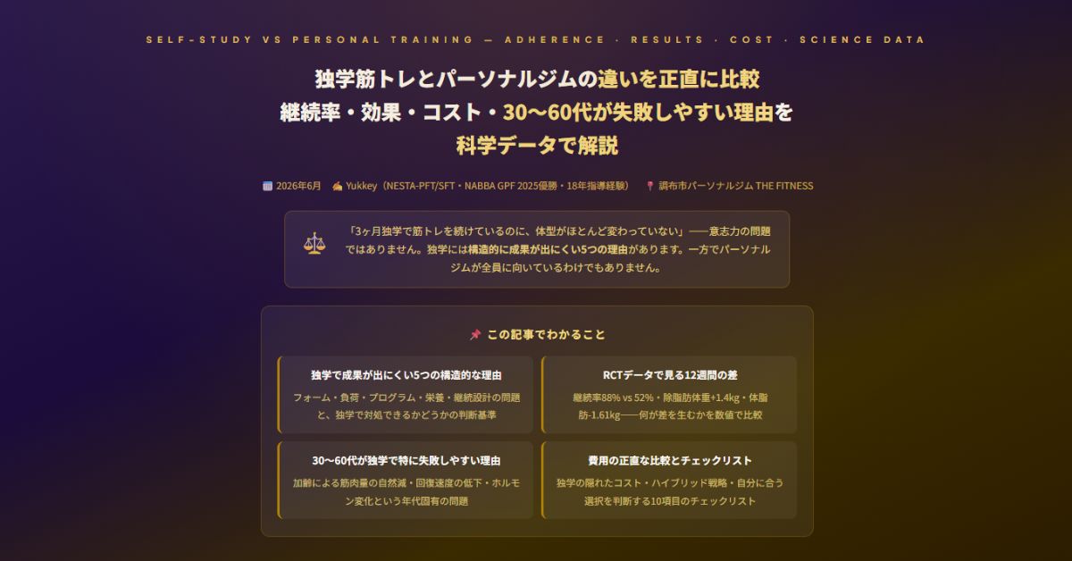 独学筋トレとパーソナルジムの違い