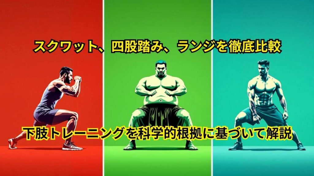 スクワット、四股踏み、ランジ