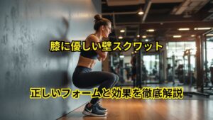 膝に優しい壁スクワット